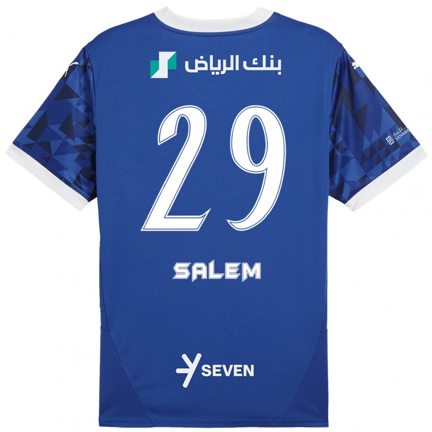 Kandiny Kinder Salem Al-Dawsari #29 Dunkelblau Weiß Heimtrikot Trikot 2024/25 T-Shirt