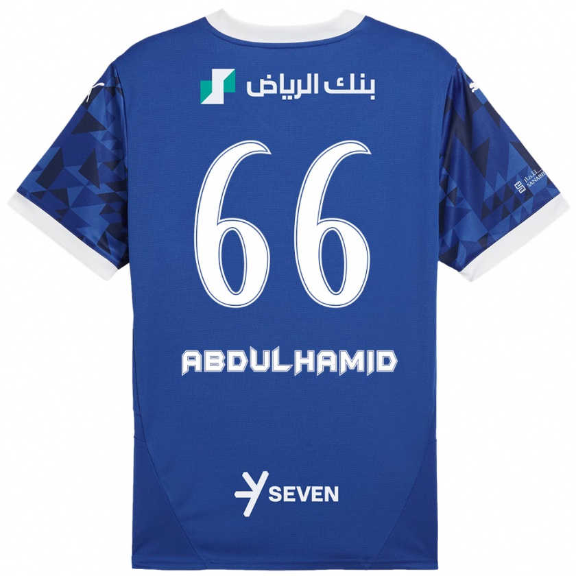 Kandiny Kinder Saud Abdulhamid #66 Dunkelblau Weiß Heimtrikot Trikot 2024/25 T-Shirt