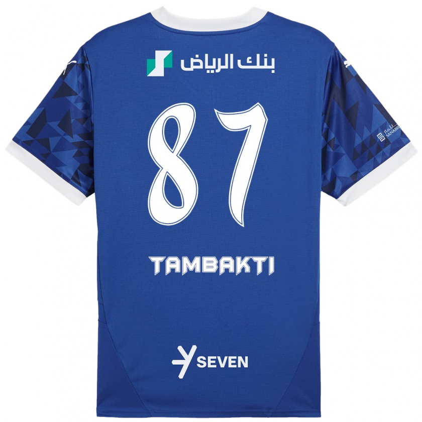 Kandiny Kinder Hassan Tambakti #87 Dunkelblau Weiß Heimtrikot Trikot 2024/25 T-Shirt