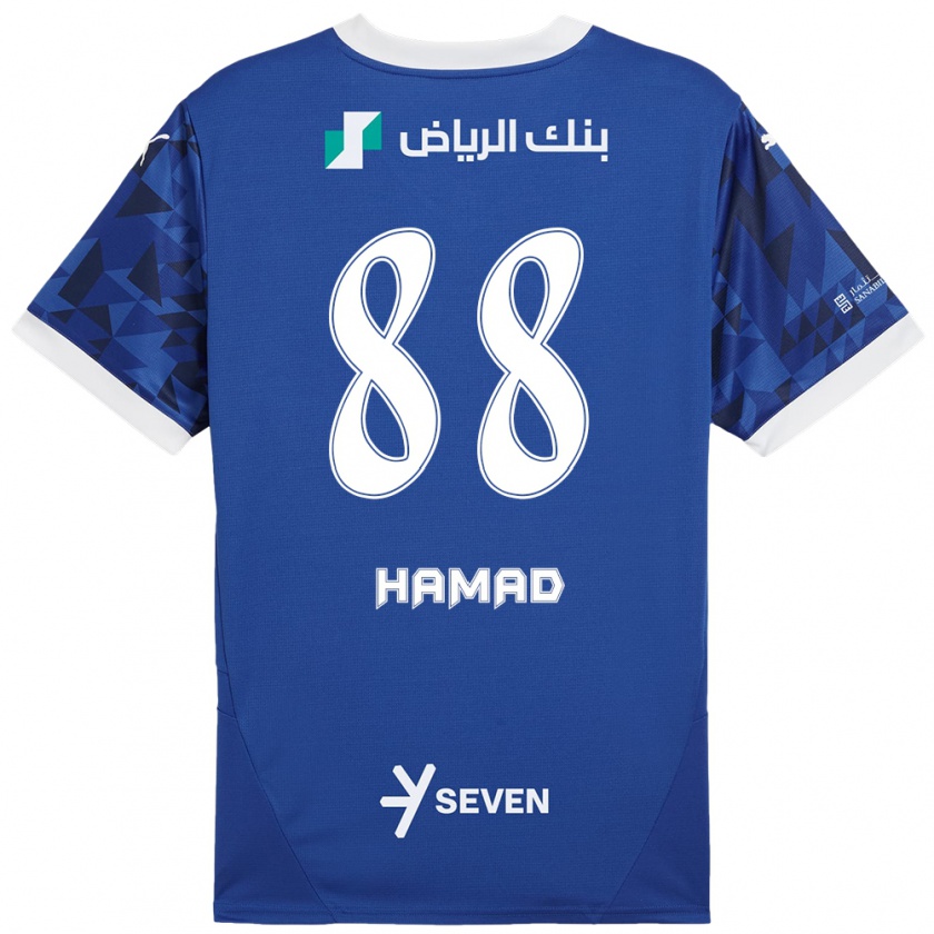 Kandiny Kinder Hamad Al-Yami #88 Dunkelblau Weiß Heimtrikot Trikot 2024/25 T-Shirt