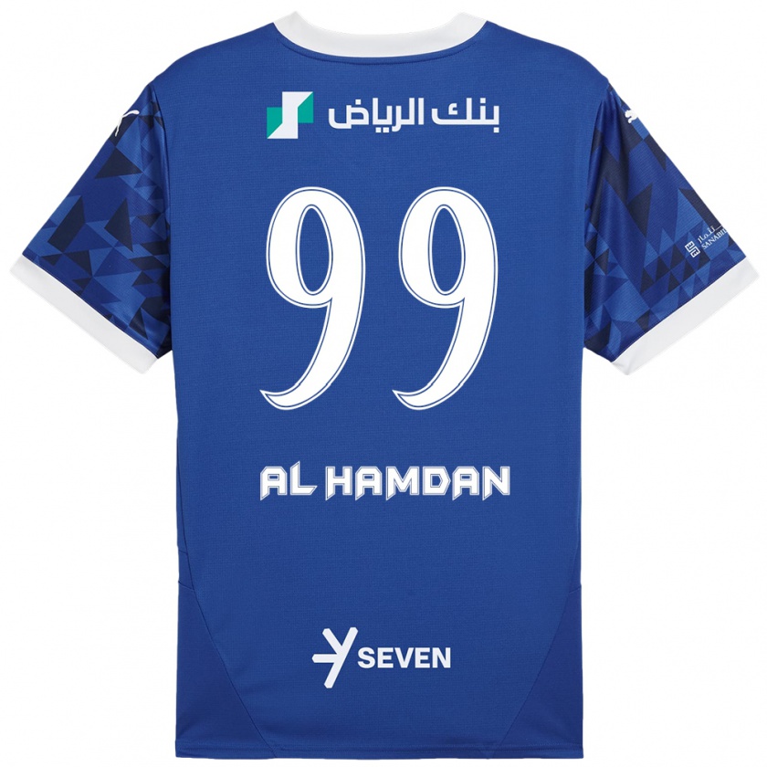 Kandiny Kinder Abdullah Al-Hamdan #99 Dunkelblau Weiß Heimtrikot Trikot 2024/25 T-Shirt