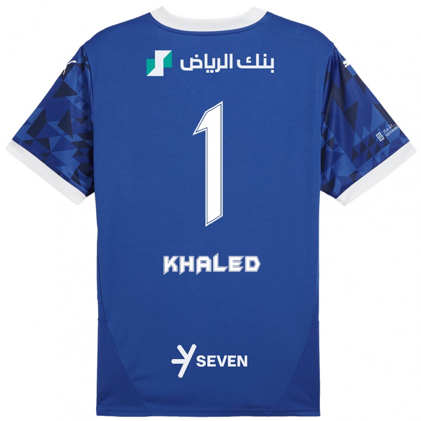 Kandiny Kinder Nawal Khaled #1 Dunkelblau Weiß Heimtrikot Trikot 2024/25 T-Shirt