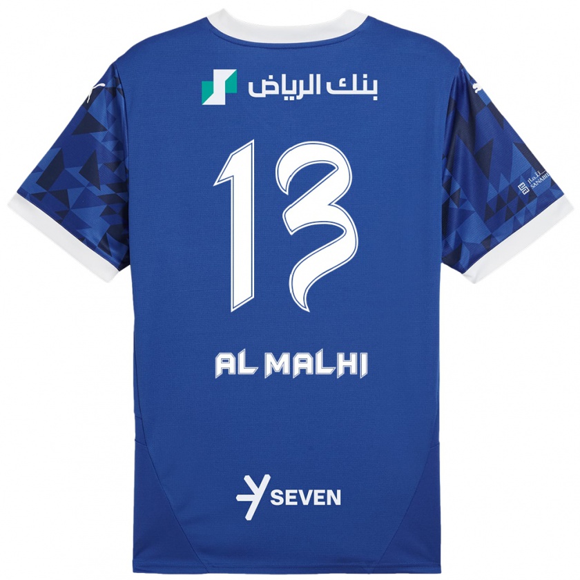 Kandiny Kinder Al Muhra Al-Malhi #13 Dunkelblau Weiß Heimtrikot Trikot 2024/25 T-Shirt