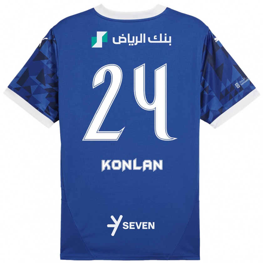 Kandiny Kinder Cynthia Konlan #24 Dunkelblau Weiß Heimtrikot Trikot 2024/25 T-Shirt