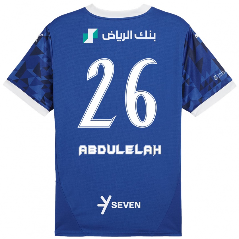 Kandiny Kinder Abdulelah Al-Malki #26 Dunkelblau Weiß Heimtrikot Trikot 2024/25 T-Shirt