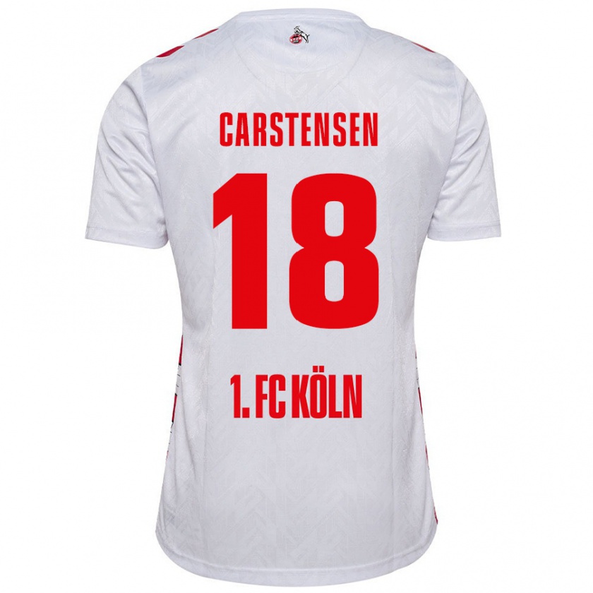 Kandiny Kinder Rasmus Carstensen #18 Weiß Rot Heimtrikot Trikot 2024/25 T-Shirt