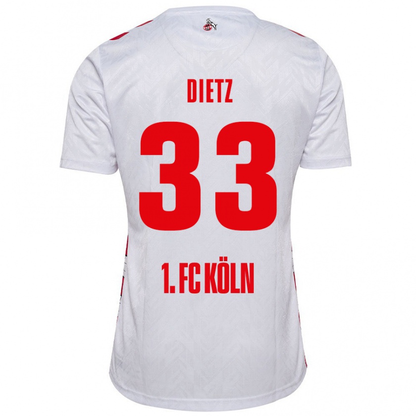 Kandiny Kinder Florian Dietz #33 Weiß Rot Heimtrikot Trikot 2024/25 T-Shirt