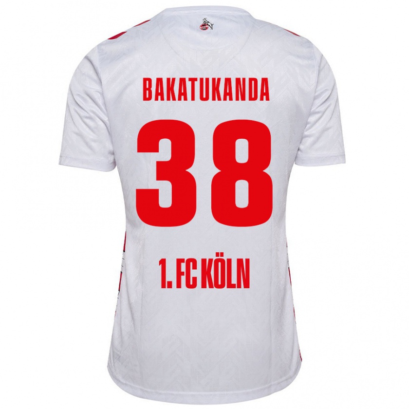 Kandiny Kinder Elias Bakatukanda #38 Weiß Rot Heimtrikot Trikot 2024/25 T-Shirt