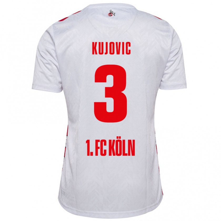 Kandiny Kinder Emin Kujovic #3 Weiß Rot Heimtrikot Trikot 2024/25 T-Shirt