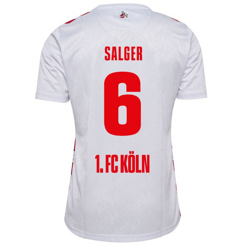 Kandiny Kinder Stephan Salger #6 Weiß Rot Heimtrikot Trikot 2024/25 T-Shirt