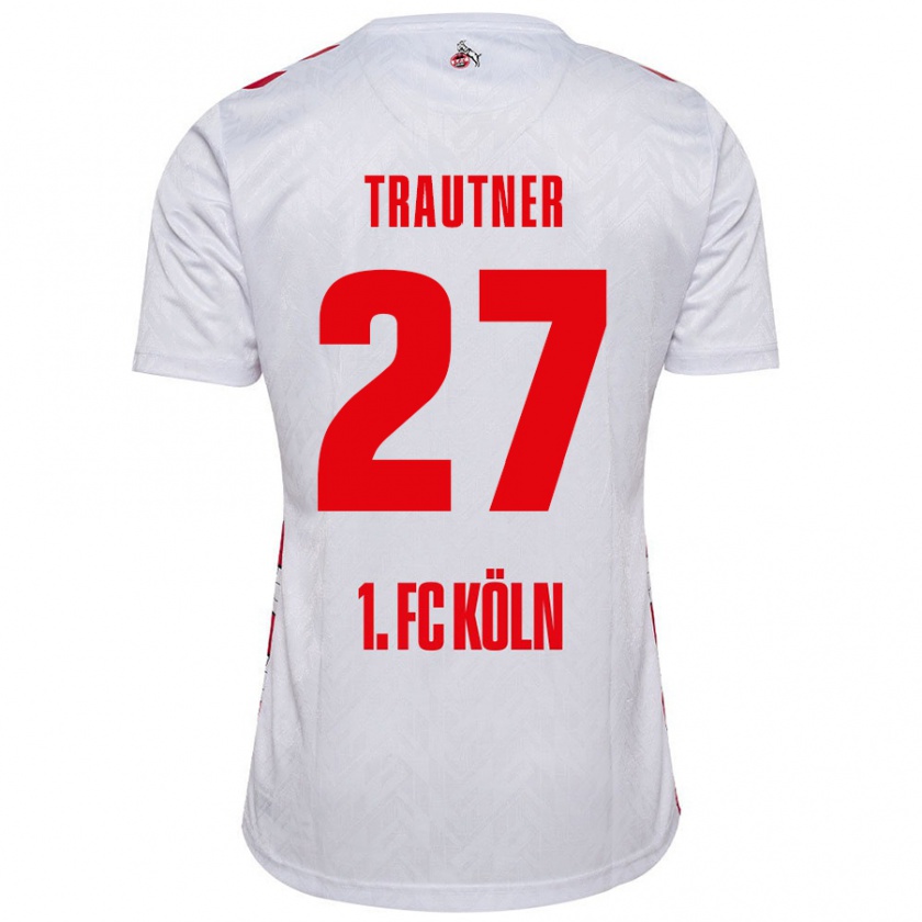 Kandiny Kinder Tobias Trautner #27 Weiß Rot Heimtrikot Trikot 2024/25 T-Shirt