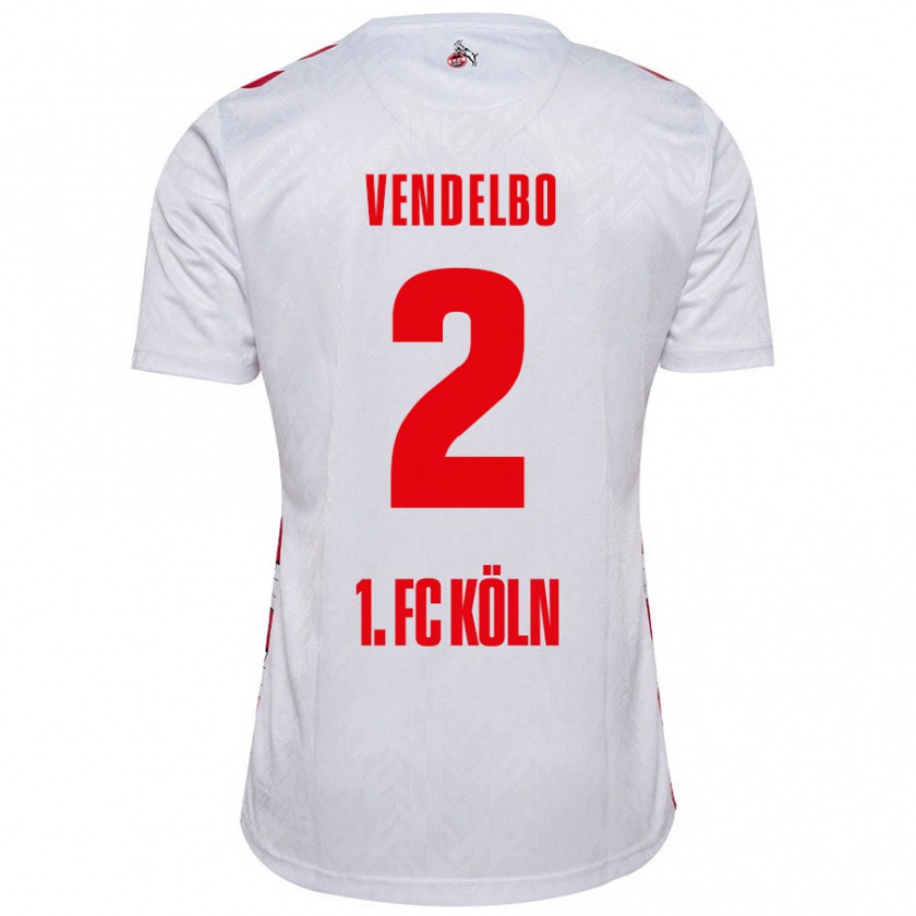 Kandiny Kinder Sofie Vendelbo #2 Weiß Rot Heimtrikot Trikot 2024/25 T-Shirt