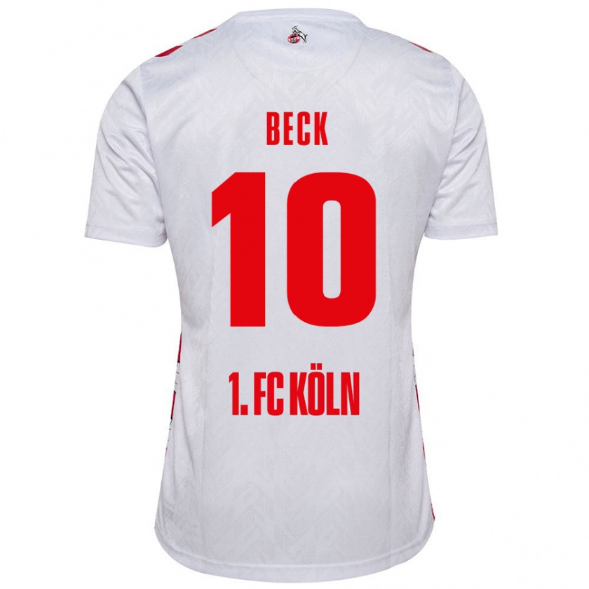 Kandiny Kinder Sharon Beck #10 Weiß Rot Heimtrikot Trikot 2024/25 T-Shirt