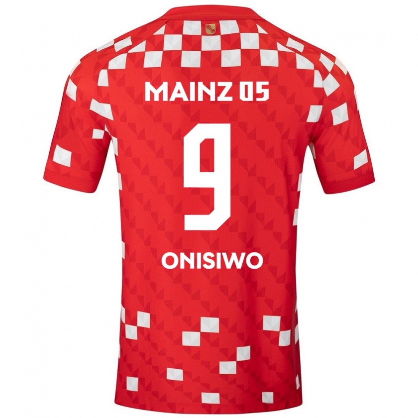 Kandiny Kinder Karim Onisiwo #9 Weiß Rot Heimtrikot Trikot 2024/25 T-Shirt