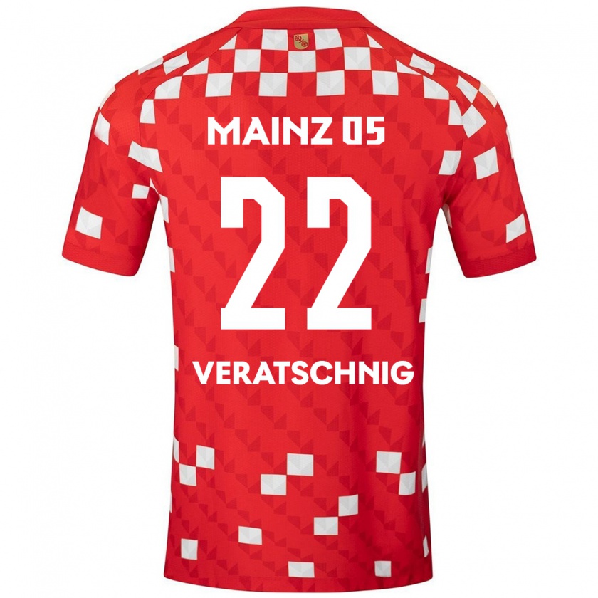 Kandiny Kinder Nikolas Veratschnig #22 Weiß Rot Heimtrikot Trikot 2024/25 T-Shirt