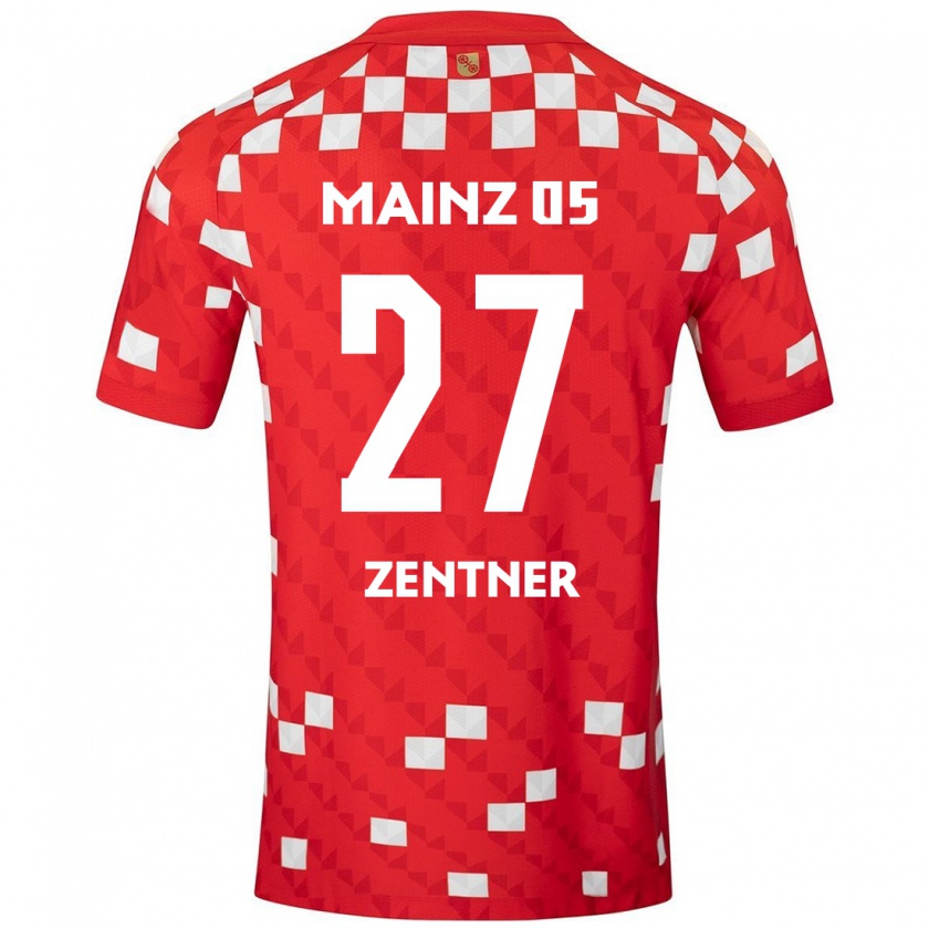 Kandiny Kinder Robin Zentner #27 Weiß Rot Heimtrikot Trikot 2024/25 T-Shirt