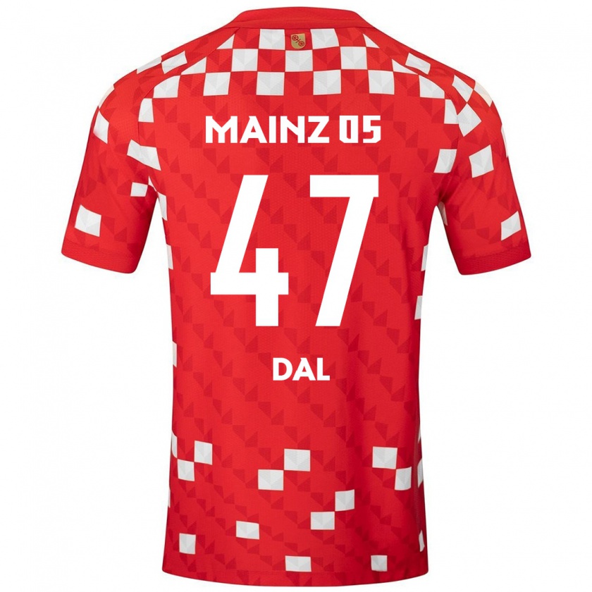 Kandiny Kinder Maxim Dal #47 Weiß Rot Heimtrikot Trikot 2024/25 T-Shirt