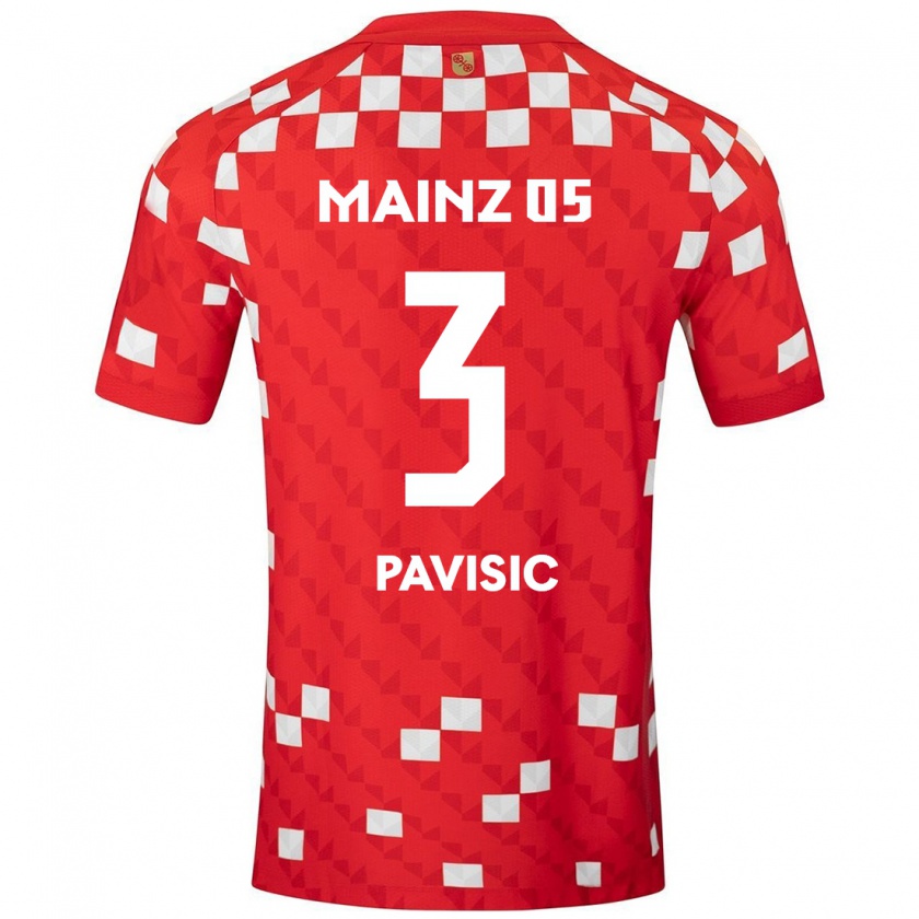 Kandiny Kinder Stjepan Pavisic #3 Weiß Rot Heimtrikot Trikot 2024/25 T-Shirt