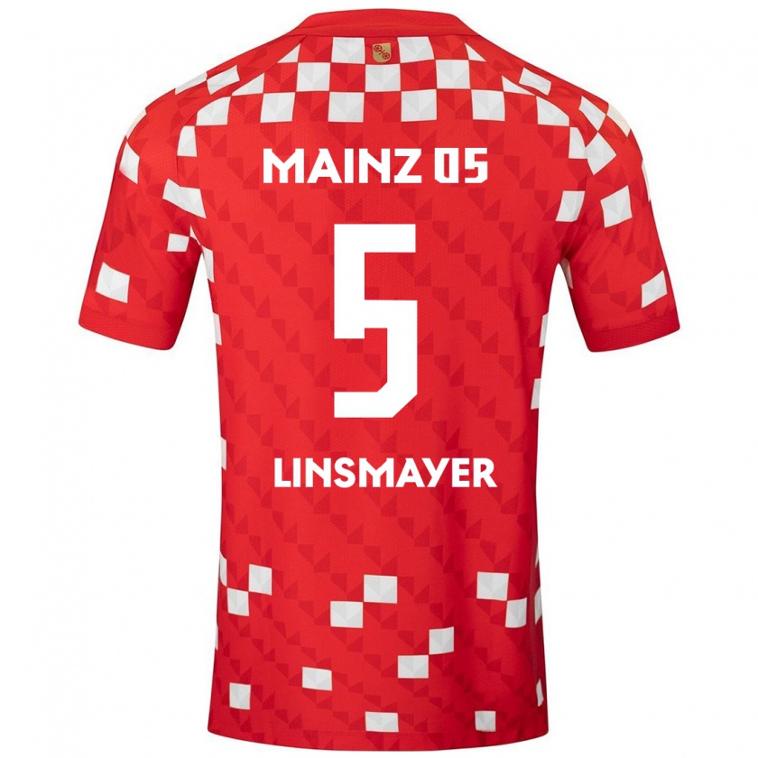 Kandiny Kinder Denis Linsmayer #5 Weiß Rot Heimtrikot Trikot 2024/25 T-Shirt