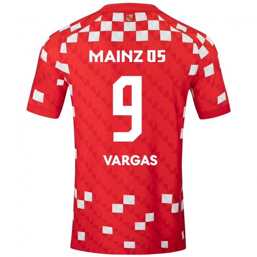 Kandiny Kinder Nayrobi Vargas #9 Weiß Rot Heimtrikot Trikot 2024/25 T-Shirt