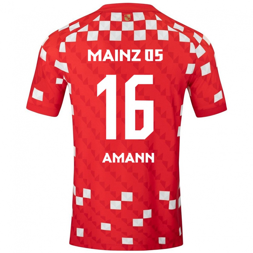 Kandiny Kinder Jason Amann #16 Weiß Rot Heimtrikot Trikot 2024/25 T-Shirt