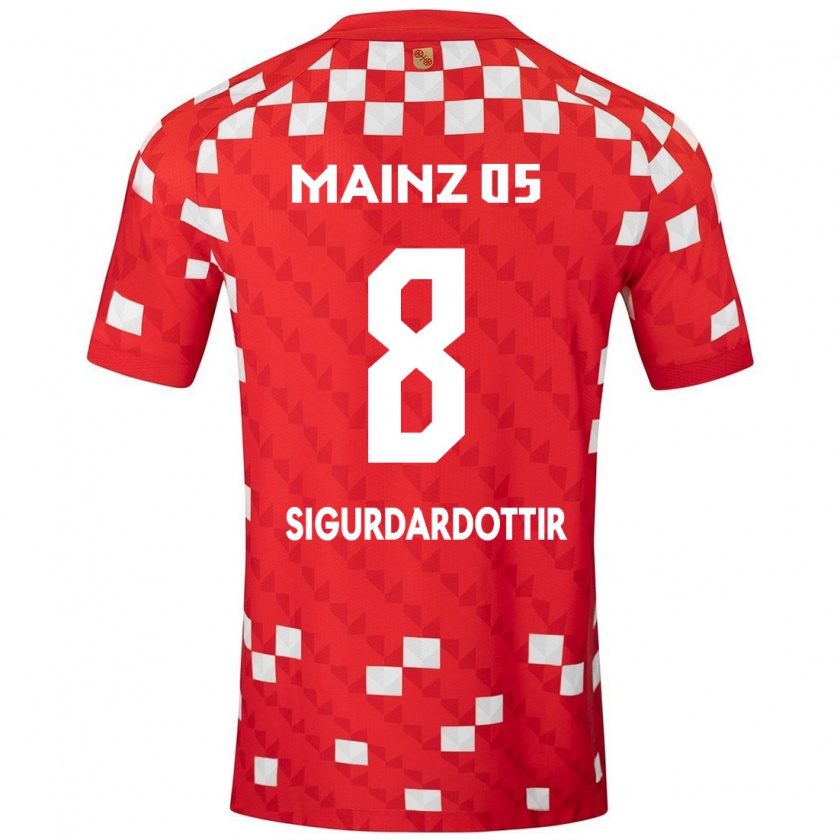 Kandiny Kinder Heiðrún Sigurðardóttir #8 Weiß Rot Heimtrikot Trikot 2024/25 T-Shirt