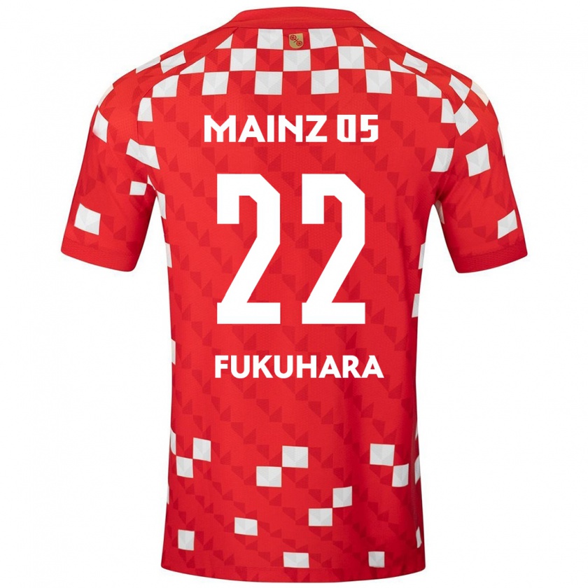 Kandiny Kinder Yuuka Fukuhara #22 Weiß Rot Heimtrikot Trikot 2024/25 T-Shirt