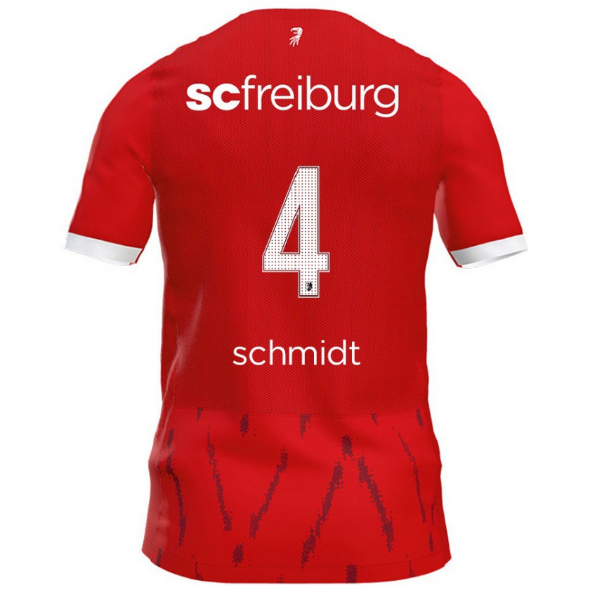 Kandiny Kinder Kenneth Schmidt #4 Rot Heimtrikot Trikot 2024/25 T-Shirt