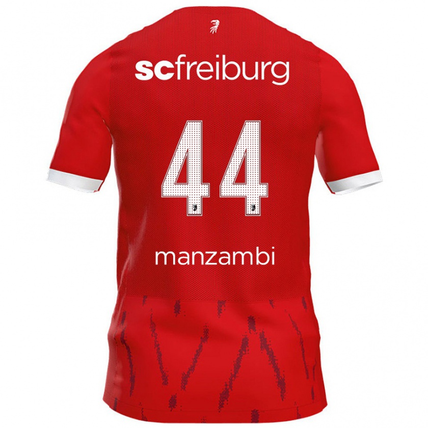 Kandiny Kinder Johan Manzambi #44 Rot Heimtrikot Trikot 2024/25 T-Shirt