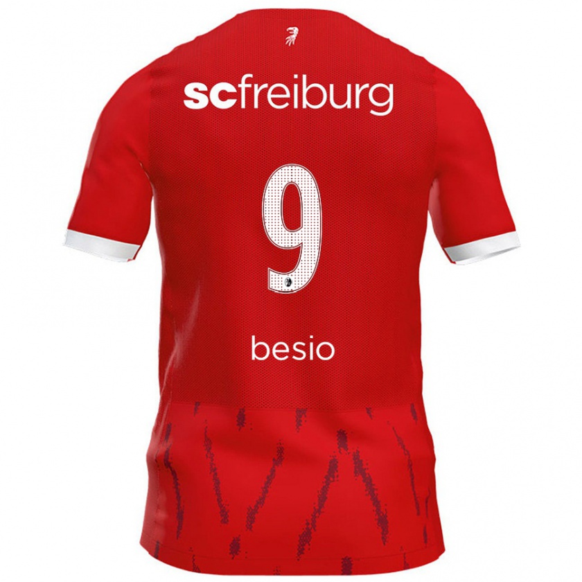 Kandiny Kinder Alessio Besio #9 Rot Heimtrikot Trikot 2024/25 T-Shirt