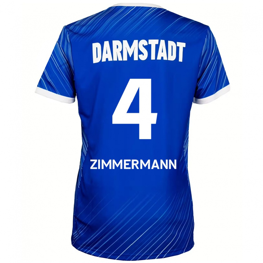 Kandiny Kinder Christoph Zimmermann #4 Blau Weiß Heimtrikot Trikot 2024/25 T-Shirt