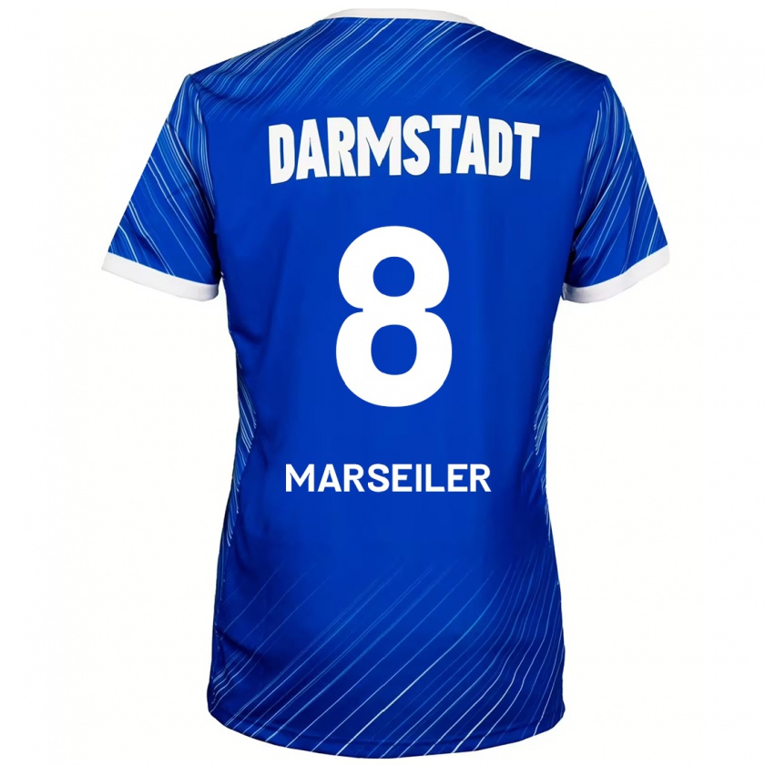 Kandiny Kinder Luca Marseiler #8 Blau Weiß Heimtrikot Trikot 2024/25 T-Shirt