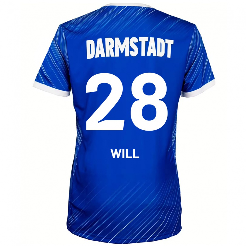 Kandiny Kinder Paul Will #28 Blau Weiß Heimtrikot Trikot 2024/25 T-Shirt