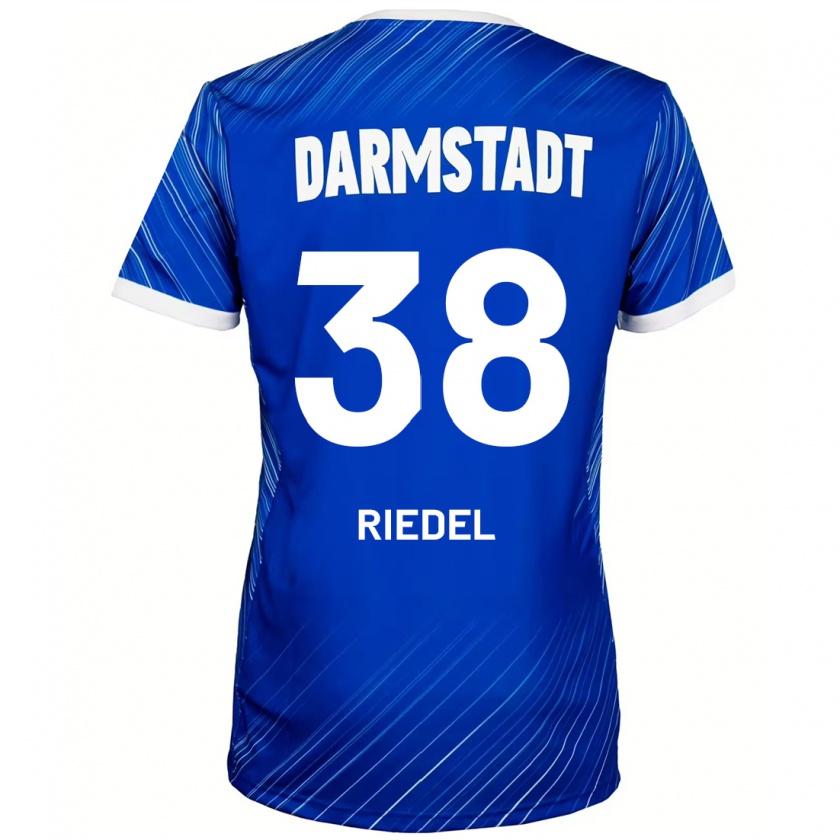 Kandiny Kinder Clemens Riedel #38 Blau Weiß Heimtrikot Trikot 2024/25 T-Shirt