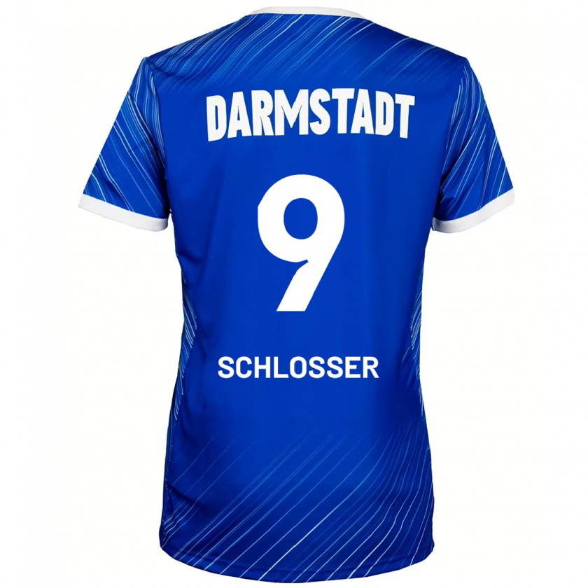 Kandiny Kinder Mika Schlosser #9 Blau Weiß Heimtrikot Trikot 2024/25 T-Shirt