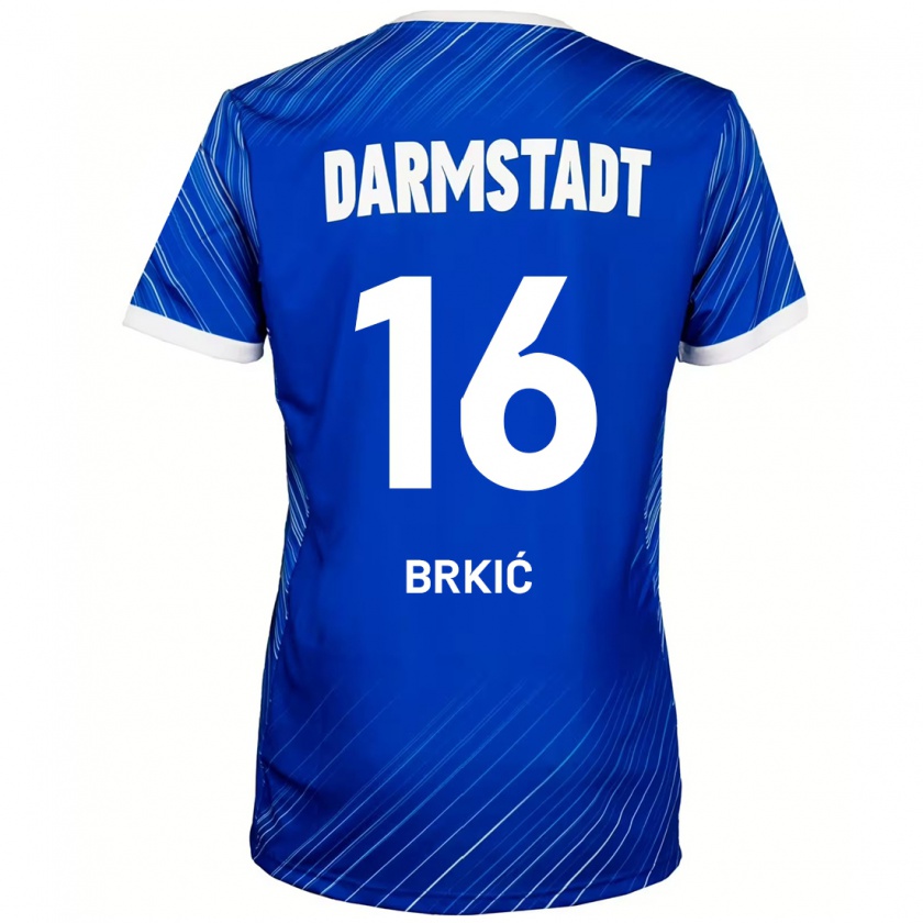 Kandiny Kinder Amar Brkić #16 Blau Weiß Heimtrikot Trikot 2024/25 T-Shirt