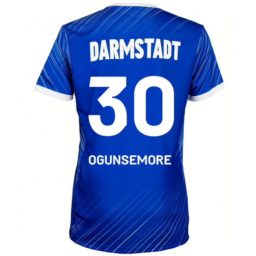 Kandiny Kinder Malakai Ogunsemore #30 Blau Weiß Heimtrikot Trikot 2024/25 T-Shirt