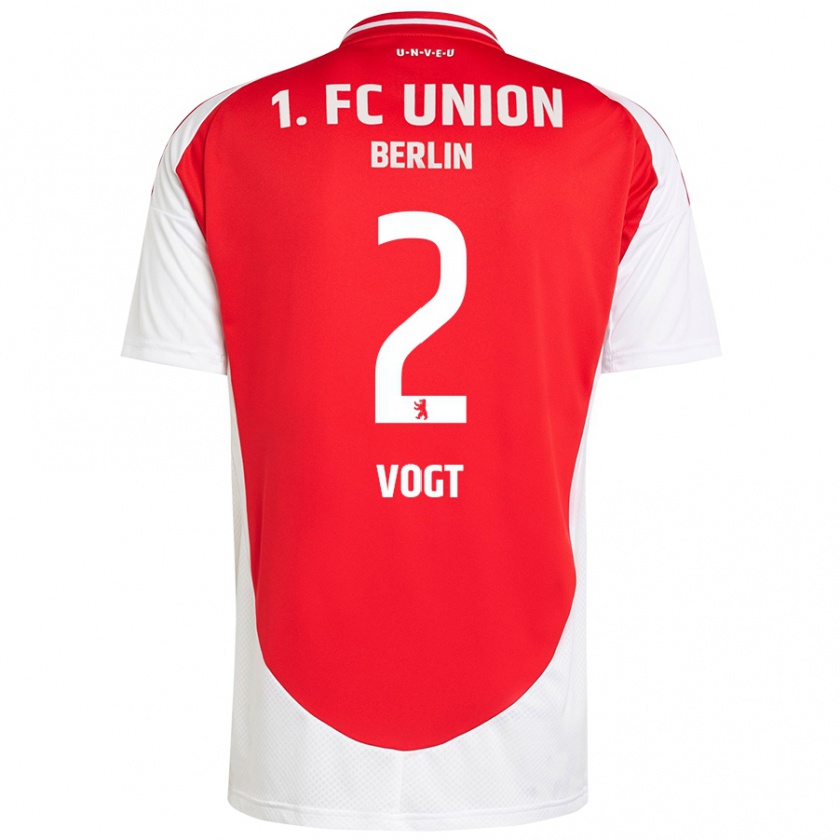 Kandiny Kinder Kevin Vogt #2 Rot Weiß Heimtrikot Trikot 2024/25 T-Shirt