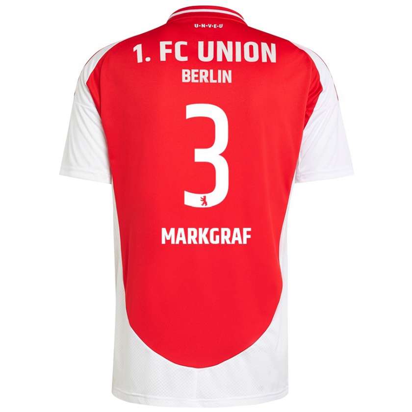 Kandiny Kinder Andrik Markgraf #3 Rot Weiß Heimtrikot Trikot 2024/25 T-Shirt