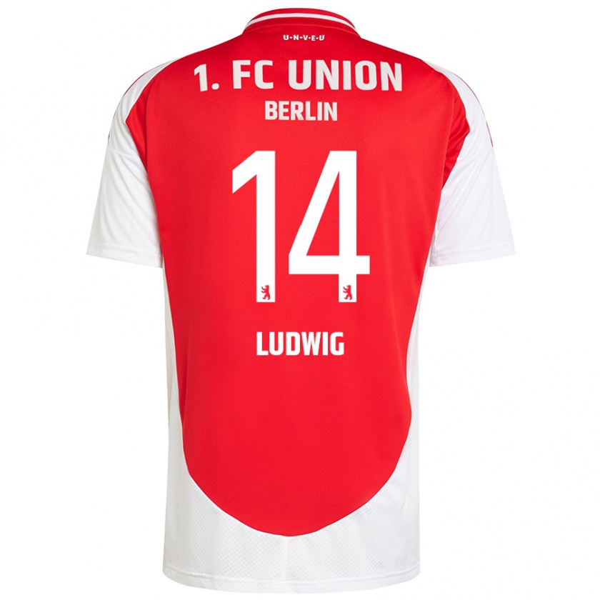 Kandiny Kinder Brandon Ludwig #14 Rot Weiß Heimtrikot Trikot 2024/25 T-Shirt