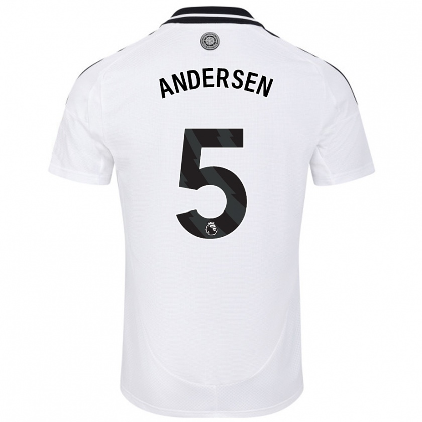 Kandiny Kinder Joachim Andersen #5 Weiß Heimtrikot Trikot 2024/25 T-Shirt