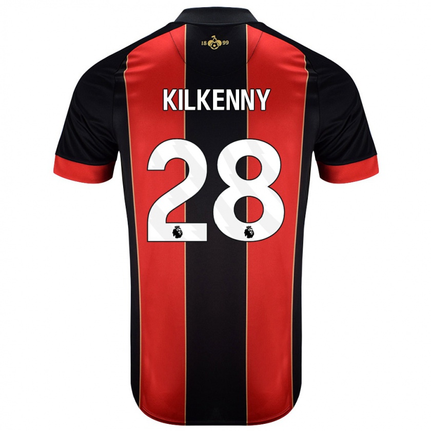 Kandiny Kinder Gavin Kilkenny #28 Rot Schwarz Heimtrikot Trikot 2024/25 T-Shirt