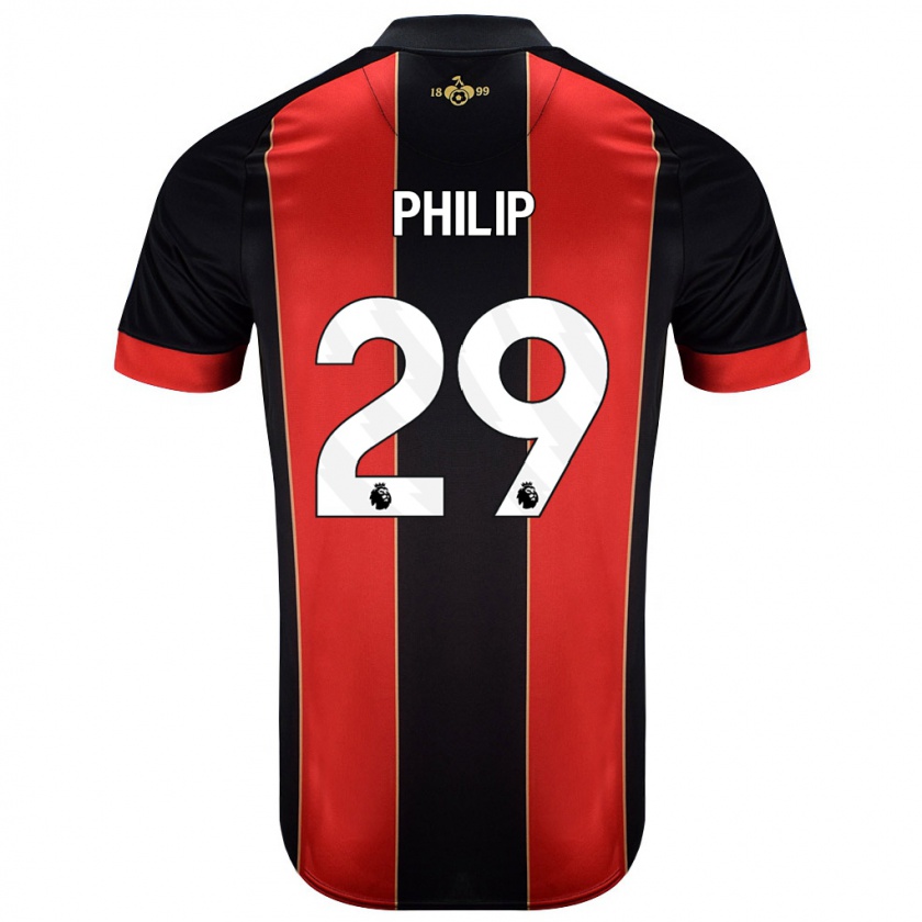 Kandiny Kinder Philip Billing #29 Rot Schwarz Heimtrikot Trikot 2024/25 T-Shirt