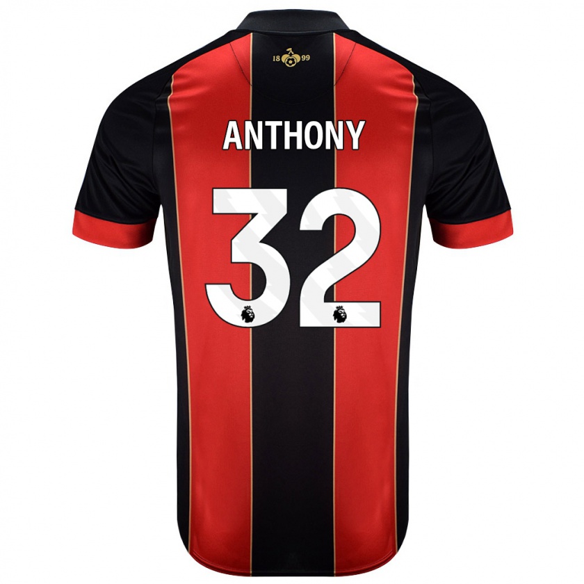 Kandiny Kinder Jaidon Anthony #32 Rot Schwarz Heimtrikot Trikot 2024/25 T-Shirt