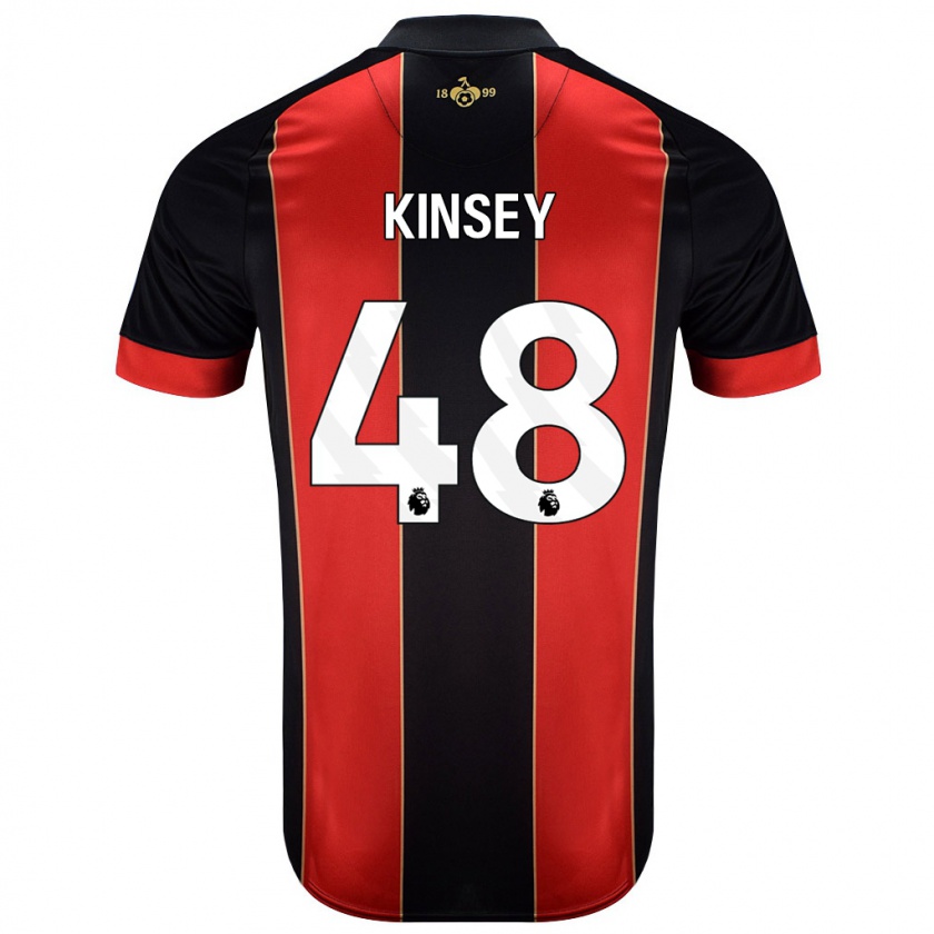 Kandiny Kinder Max Kinsey #48 Rot Schwarz Heimtrikot Trikot 2024/25 T-Shirt