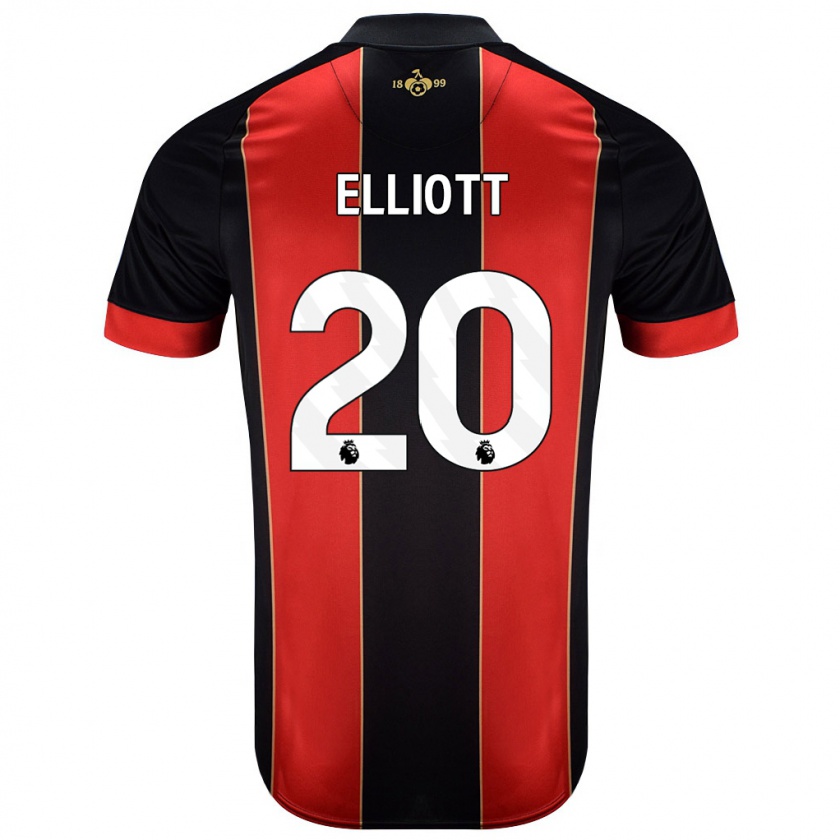 Kandiny Kinder Kaitlyn Elliott #20 Rot Schwarz Heimtrikot Trikot 2024/25 T-Shirt