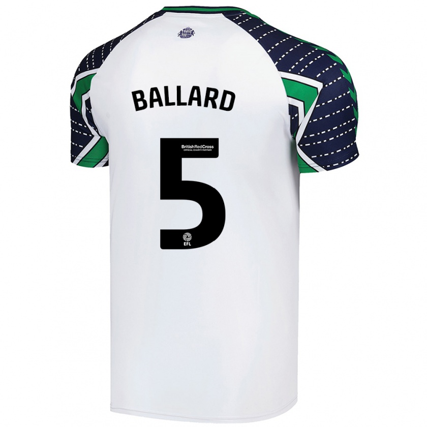 Kandiny Kinder Daniel Ballard #5 Weiß Auswärtstrikot Trikot 2024/25 T-Shirt