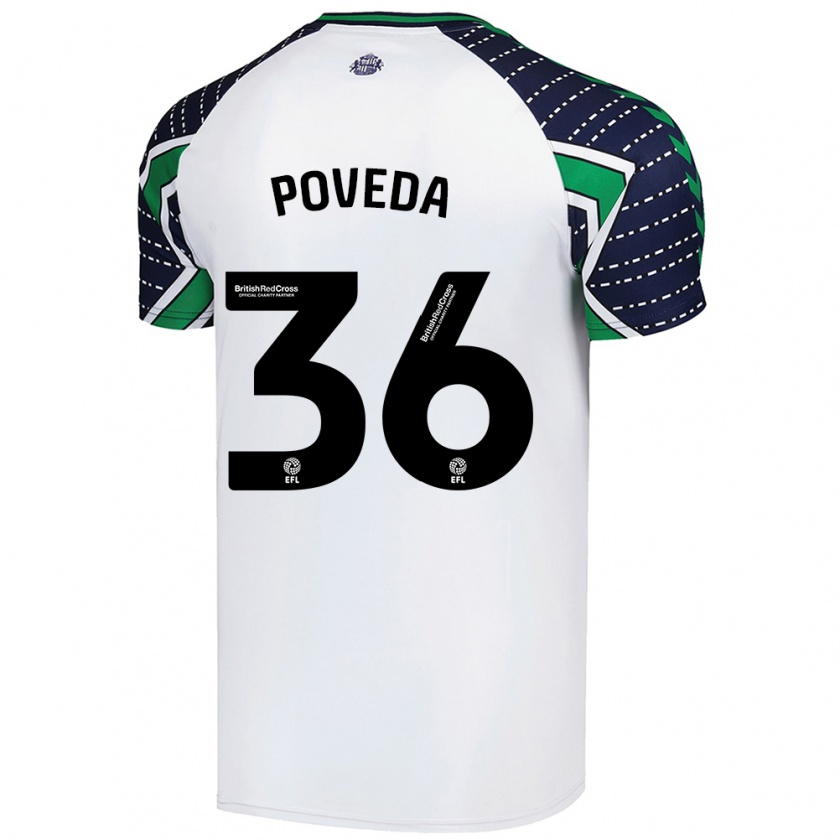 Kandiny Kinder Ian Poveda #36 Weiß Auswärtstrikot Trikot 2024/25 T-Shirt