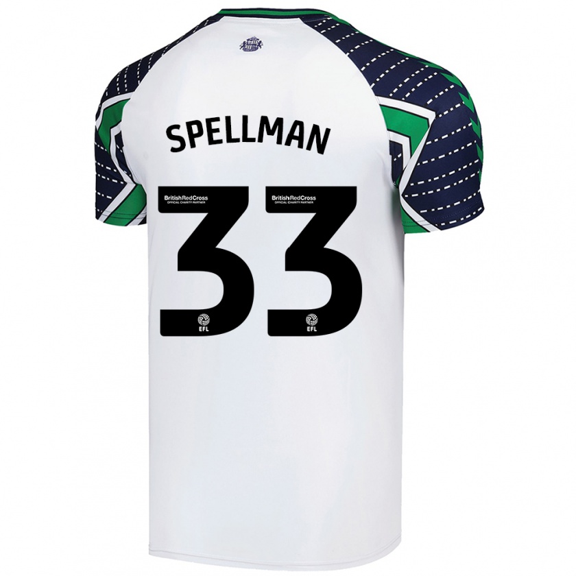 Kandiny Kinder Michael Spellman #33 Weiß Auswärtstrikot Trikot 2024/25 T-Shirt