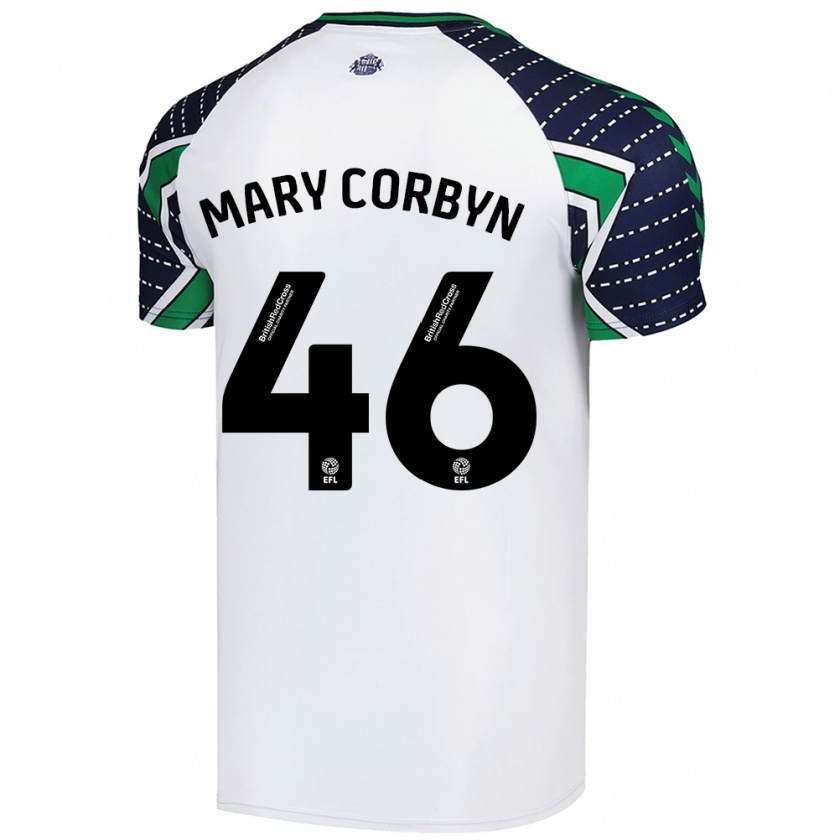 Kandiny Kinder Mary Corbyn #46 Weiß Auswärtstrikot Trikot 2024/25 T-Shirt